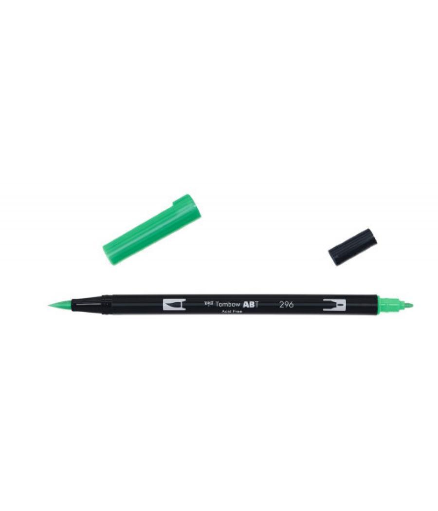 Rotulador doble punta pincel color green tombow abt-296