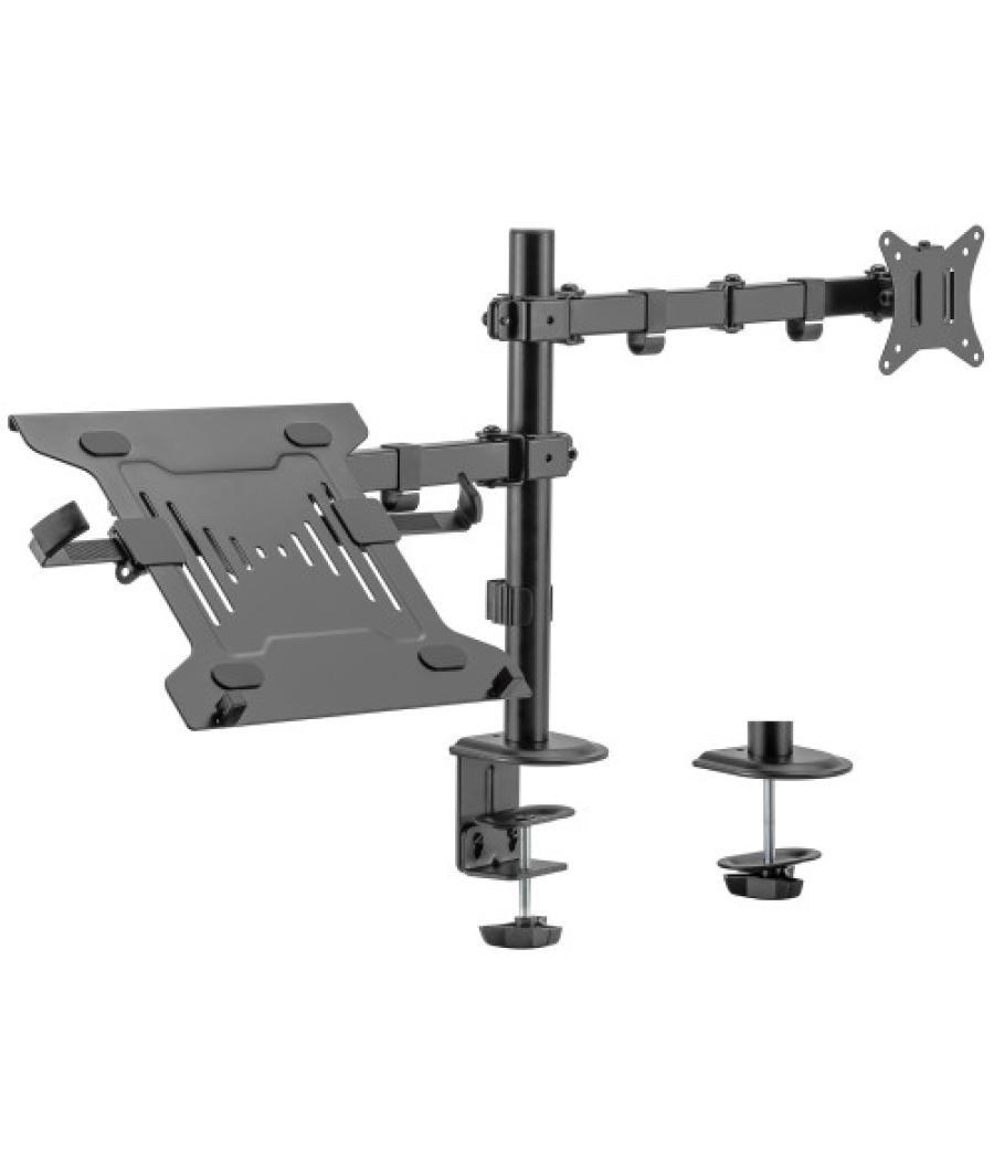 Ewent soporte de monitor hasta 34” carga máxima 9kg. con soporte para portátil