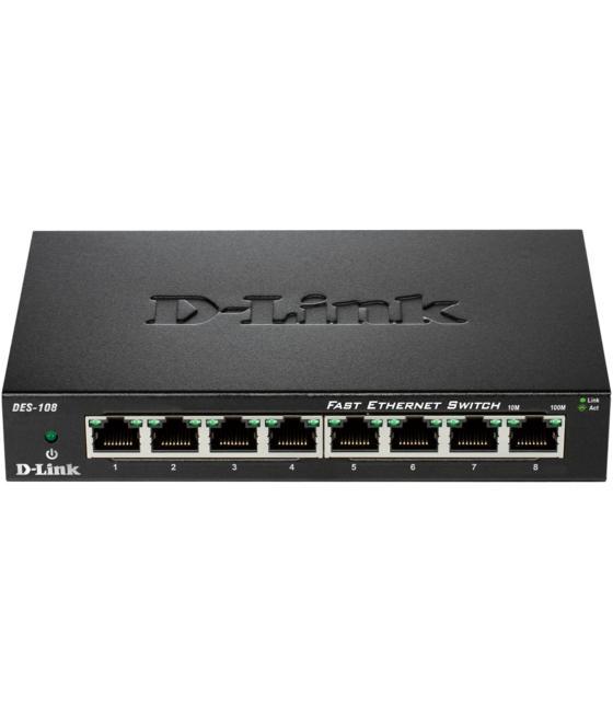 Switch 8 puertos 10 - 100 fast ethernet d - link