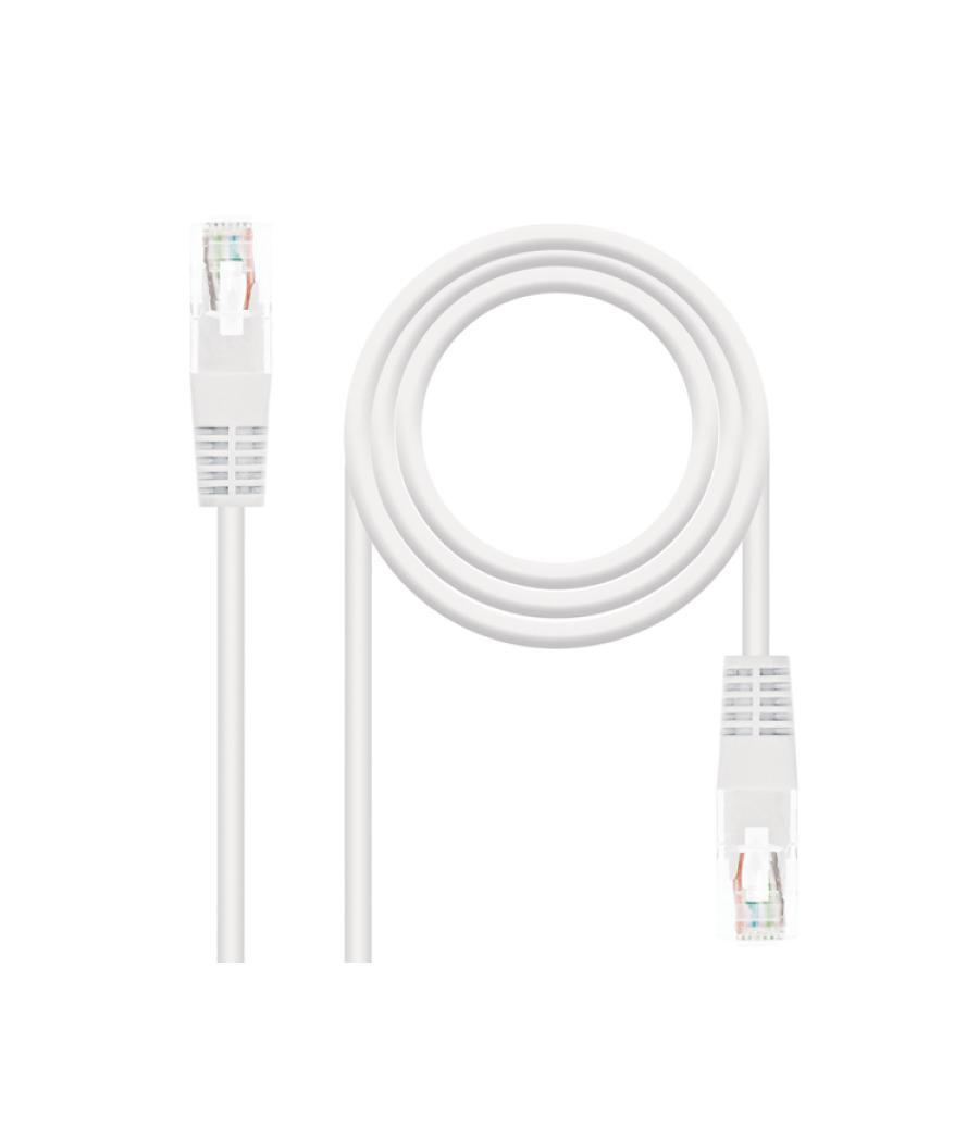 Cable de red latiguillo rj45 utp cat6 awg24 0.5 m blanco nanocable