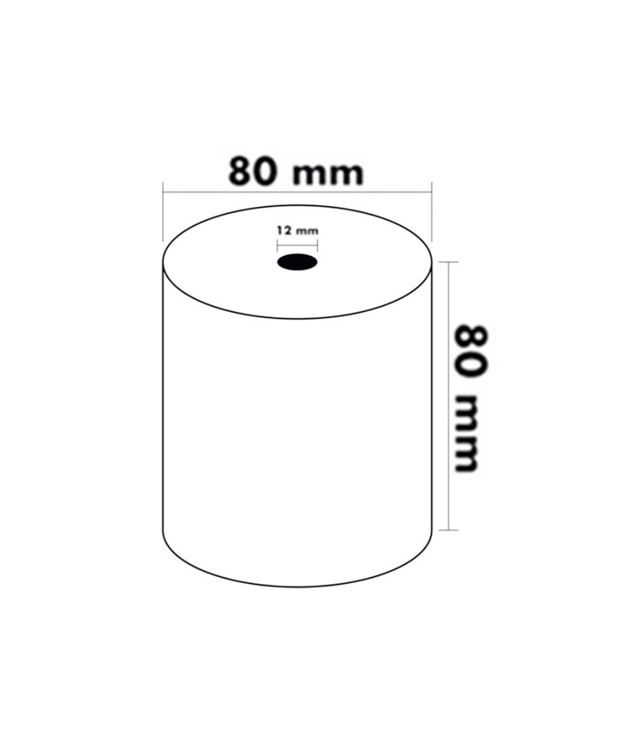 Rollo sumadora termico q-connect 80 mm ancho x 80 mm diametro sin bisfenol a papel de 70 g/m2