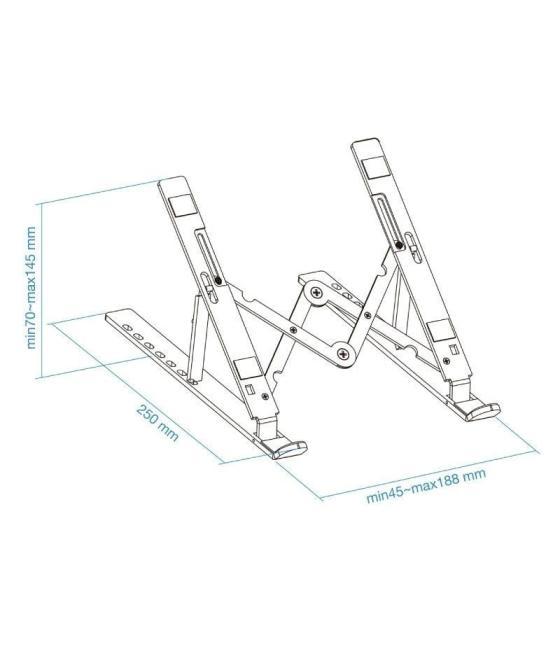 Soporte tooq tqlrs0033-al para portátiles hasta 15'/ plata