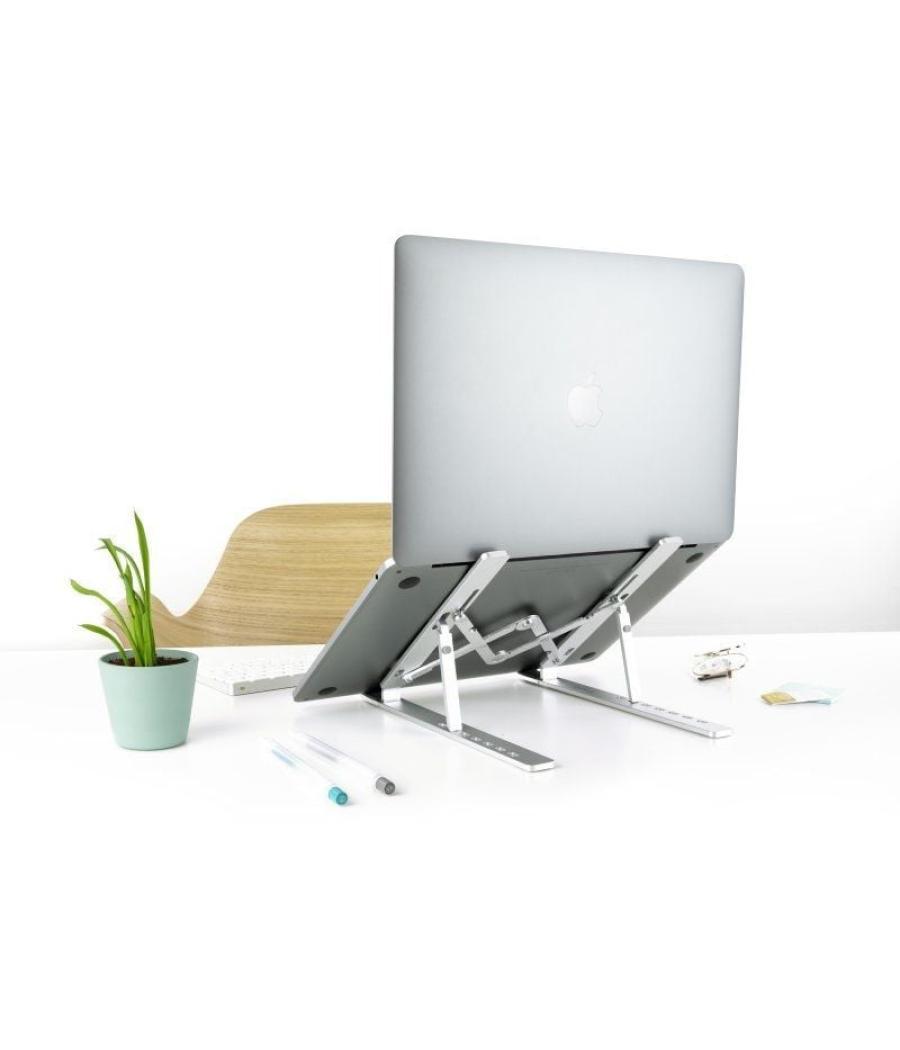 Soporte tooq tqlrs0033-al para portátiles hasta 15'/ plata