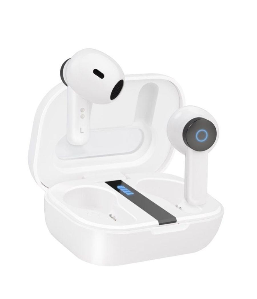 Auriculares bluetooth tooq bender tqbwh-0031w con estuche de carga/ autonomía 4h/ blancos