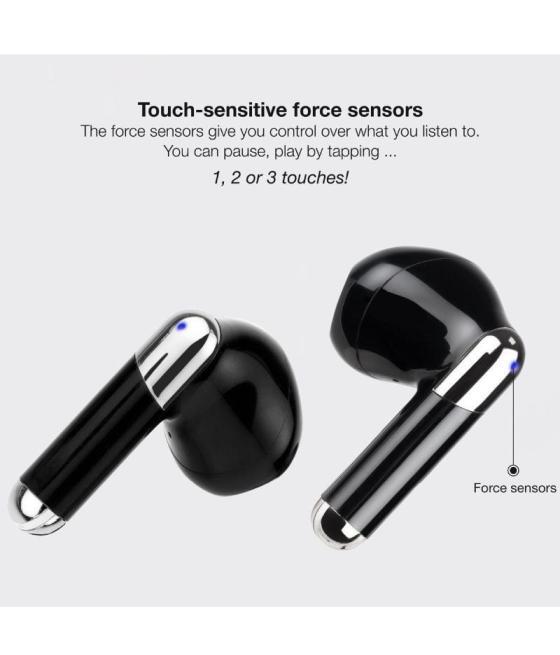 Auriculares bluetooth tooq onyx tqbwh-0054b con estuche de carga/ autonomía 4h/ negros