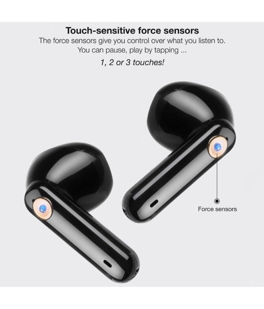 Auriculares bluetooth tooq snail tqbwh-0060g con estuche de carga/ autonomía 4h/ grises y negros