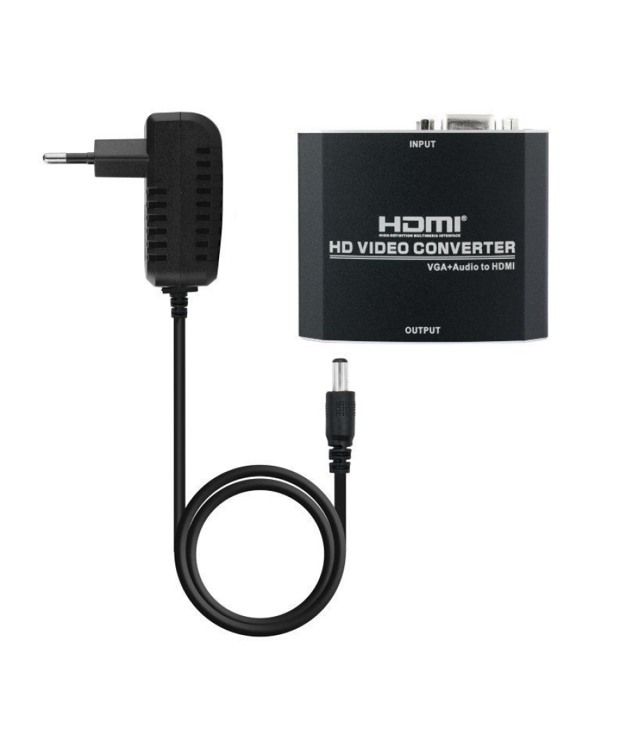 Conversor nanocable 10.16.2101-bk/ hdmi hembra - vga hembra/ jack 3.5 hembra/ 15cm/ negro