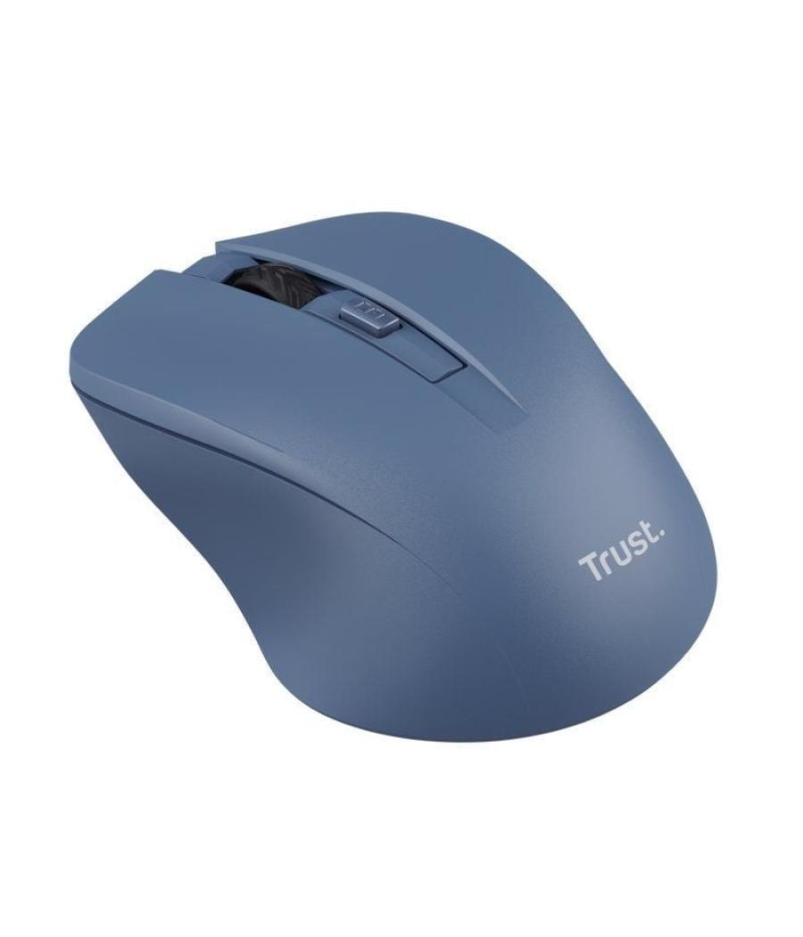 Ratón inalámbrico trust mydo silent wireless/ hasta 1800 dpi/ azul