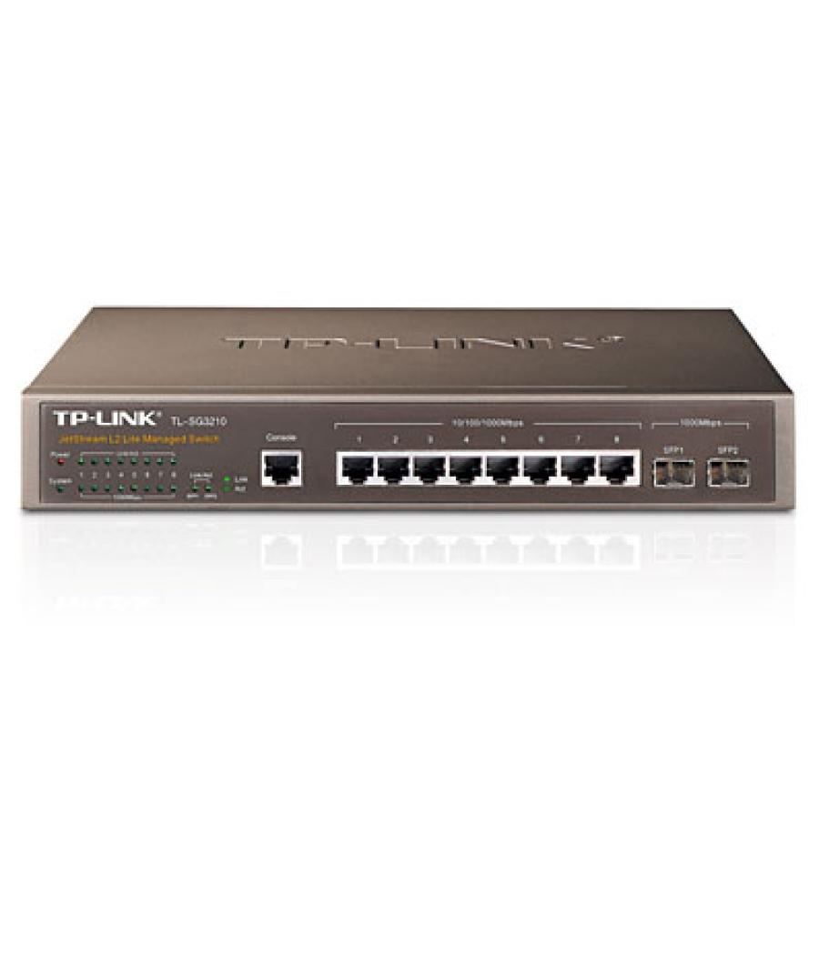 Switch gestionable l2 tp-link sg3210 8p giga con 2p combo giga rack