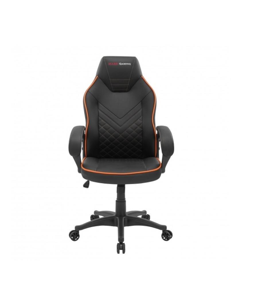 Silla gamer mars gaming mgcx one negra con detalle linea naranja transpirable air-tech pro piston clase 4 ruedas xl 65mm