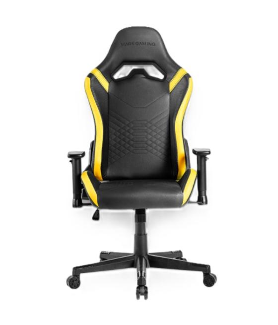 Silla gamer mars gaming mgcproby negra con detalle amarillos brazos regulables en altura reclinable 135º cojines ergonomicos sof