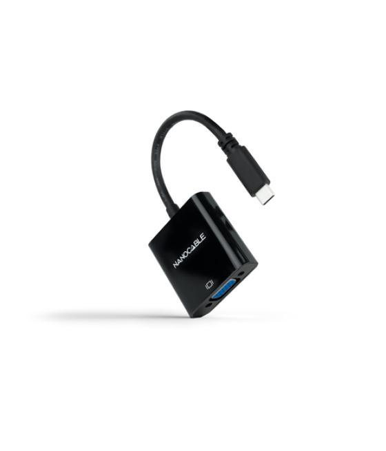 Nanocable - conversor usb-c a vga, usb-c/m-vga/h, plástico, color negro, 10 cm