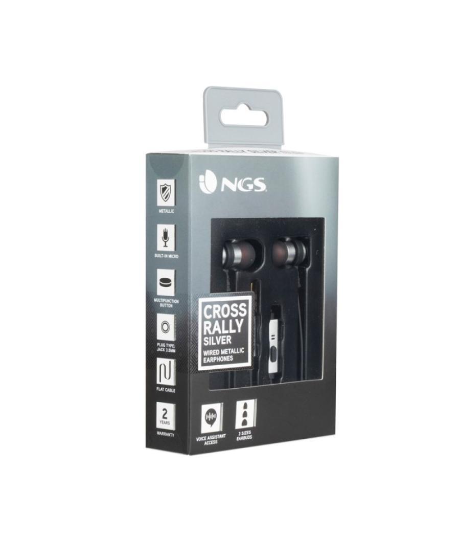 Ngs auriculares metálicos cplano 1.2m plata
