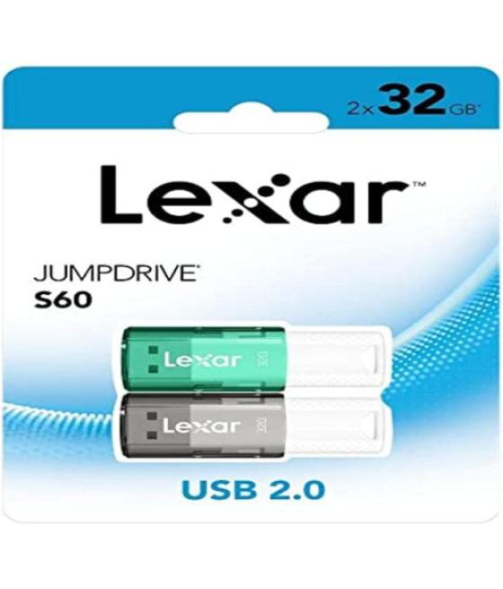 Lexar 2x32gb pack jumpdrive s60 usb 2.0 flash drive
