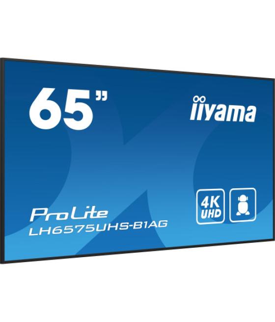 Monitor iiyama 65" 3840x2160, uhd ips panel, haze 25%, 500cd/m², landscape and portrait, signal failover, speakers 2x 10w, multi
