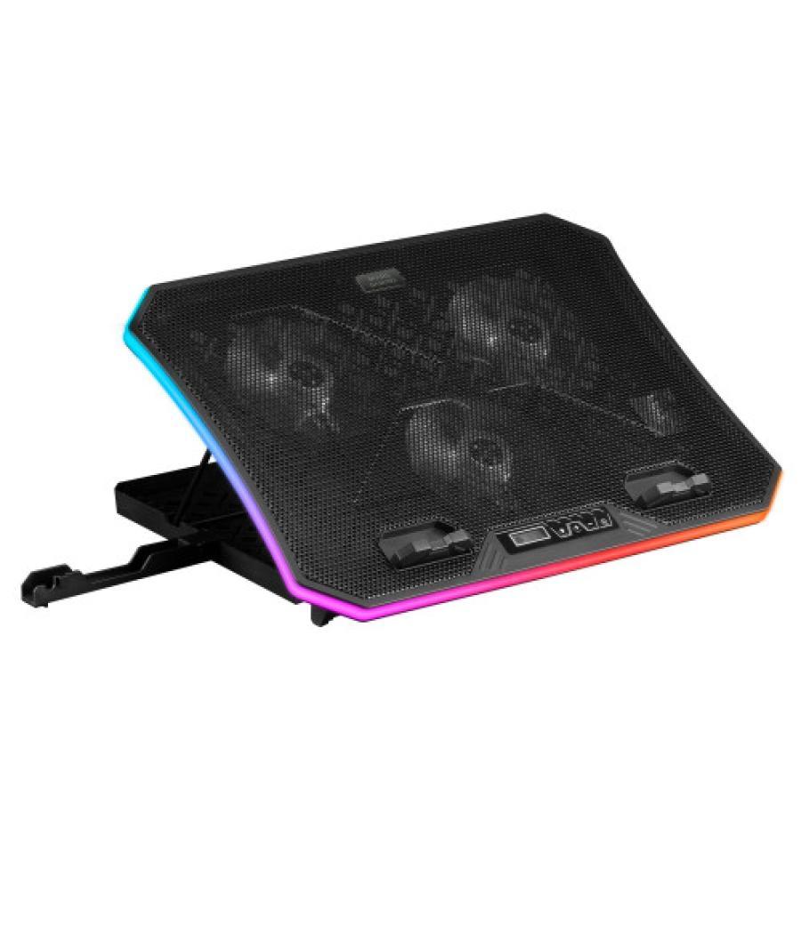 Mars gaming mnbc6, base refrigeradora + stand xl 19'' argb, 3 ventiladores, soporte móvil