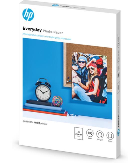 Papel fotografico hp din a4 semi glossy 200 gr paquete de 100 hojas