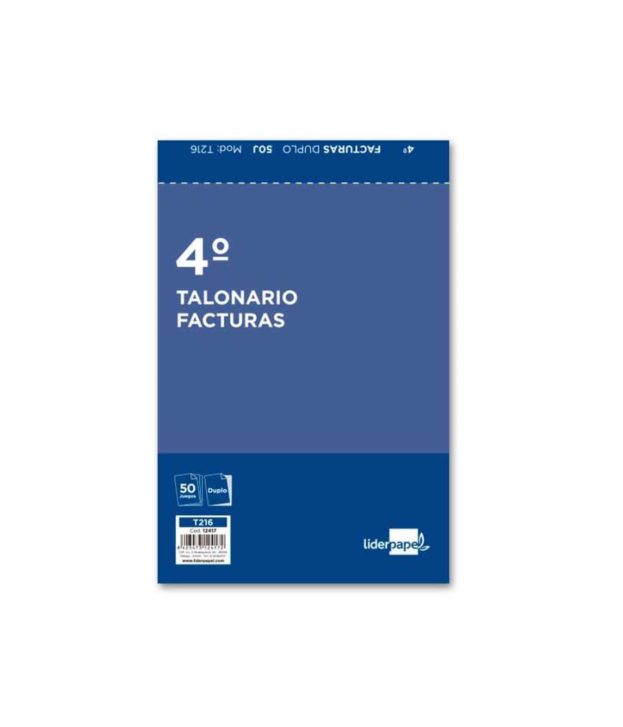 Talonario liderpapel facturas cuarto original y copia t216 con i.v.a.