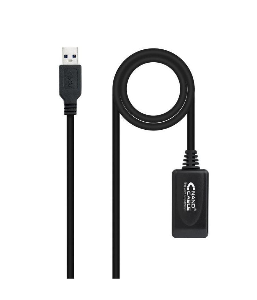 Cable alargador usb 3.0 con amplificador nanocable 10.01.0311/ usb macho - usb hembra/ 5m/ negro