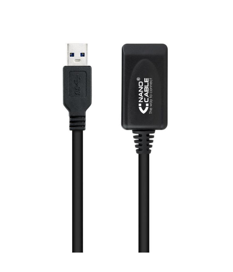 Cable alargador usb 3.0 con amplificador nanocable 10.01.0311/ usb macho - usb hembra/ 5m/ negro