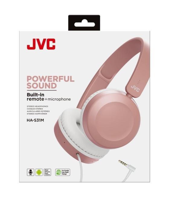 Auriculares jvc ha-s31m/ con micrófono/ jack 3.5/ rosas