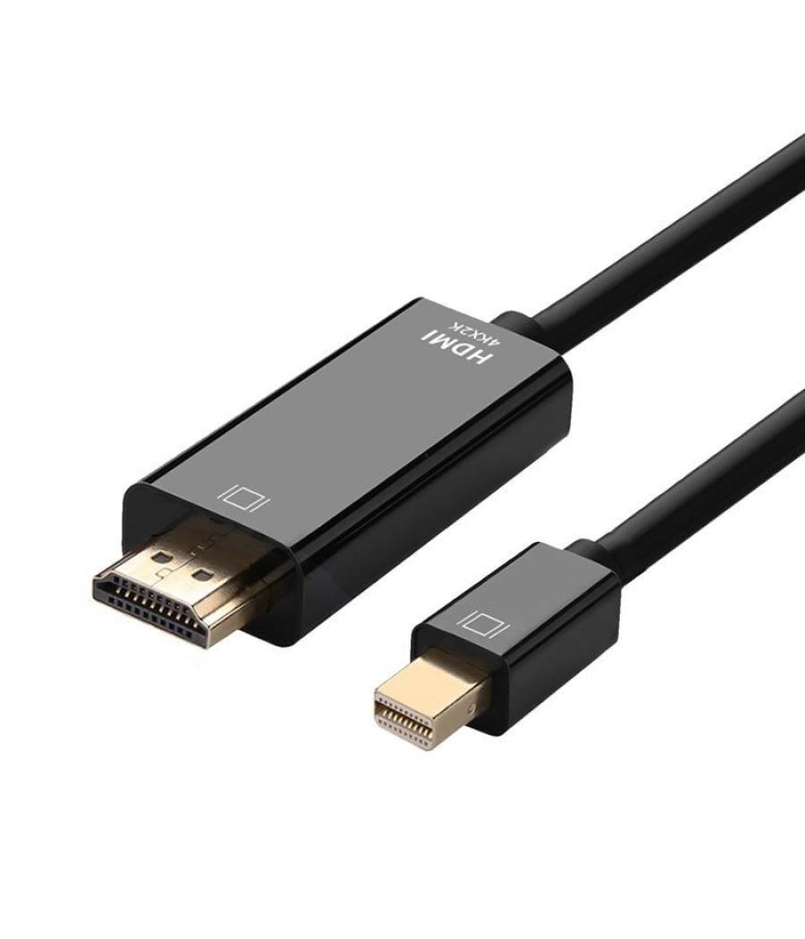 Cable conversor aisens a125-0361/ mini displayport macho - hdmi macho/ hasta 5w/ 2300mbps/ 2m/ negro