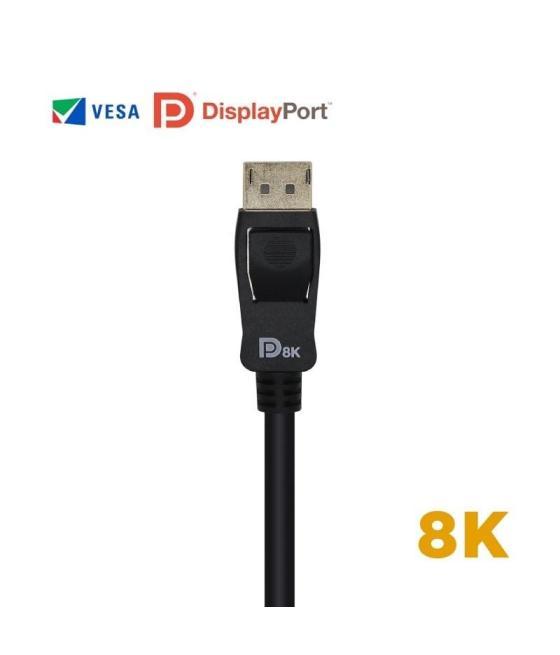 Cable displayport 1.4 8k aisens a149-0431/ displayport macho - displayport macho/ 1m/ certificado/ negro