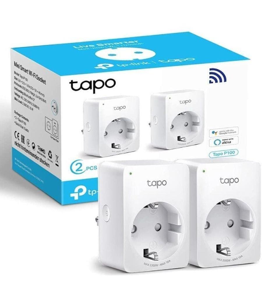 Enchufe wifi inteligente tp-link tapo p100/ pack 2