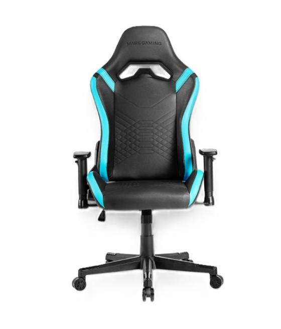 Silla gamer mars gaming mgcprobbl negra con detalle azules brazos regulables en altura reclinable 135º cojines ergonomicos soft-