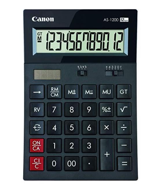 Canon calculadora as-1200 alimentacion dual (solar y pilas)
