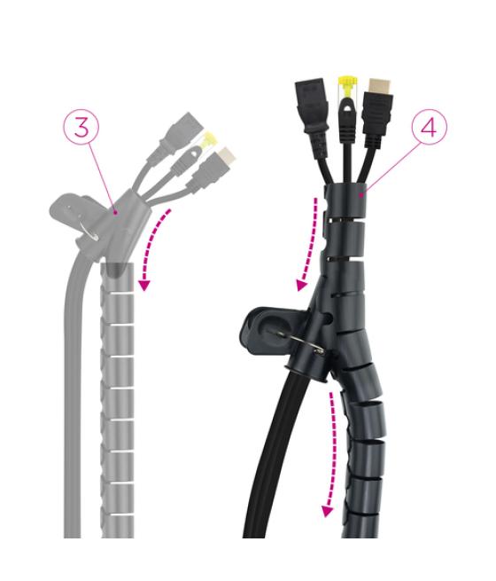 Organizador de cables flexible 25mm 2 m negro