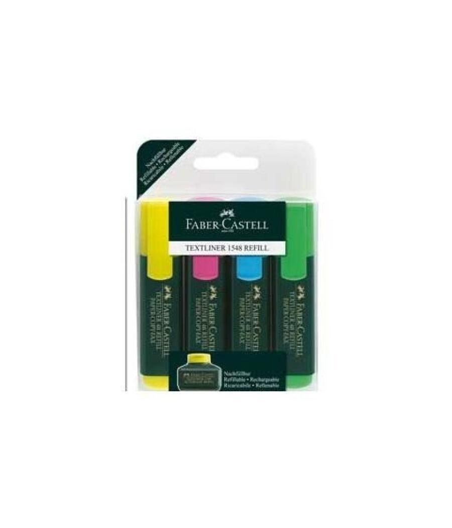 Estuche 4 marcadores fluorescentes textliner surtido faber castell 154804