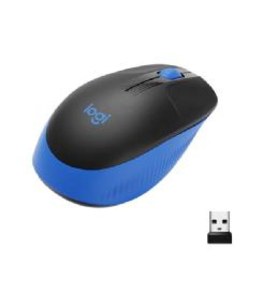 Mouse raton logitech m190 full size optico wireless inalambrico azul