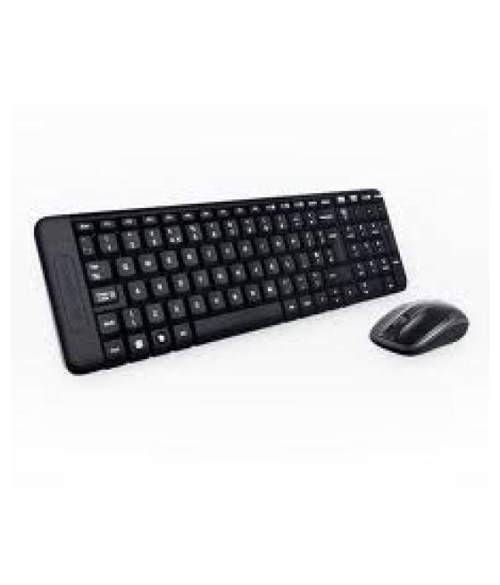 Teclado + mouse logitech mk220 optico wireless inalambrico usb negro