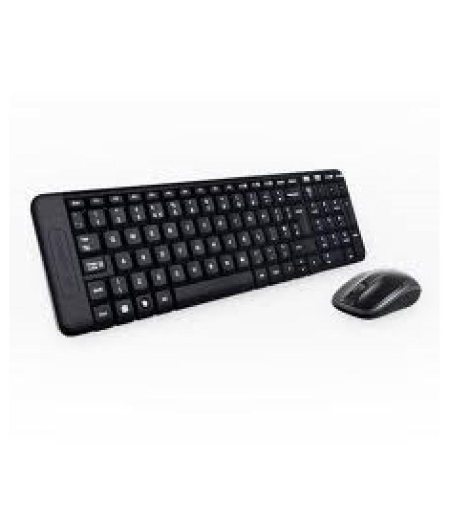 Teclado + mouse logitech mk220 optico wireless inalambrico usb negro