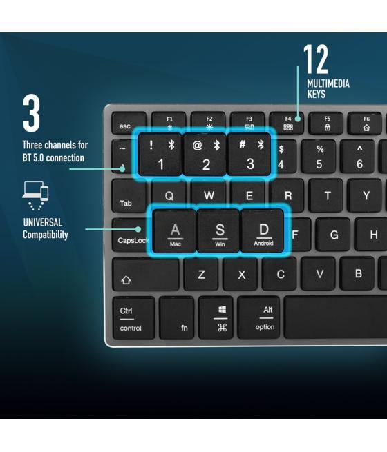 Teclado inalambrico recargable ngs fortune - bt