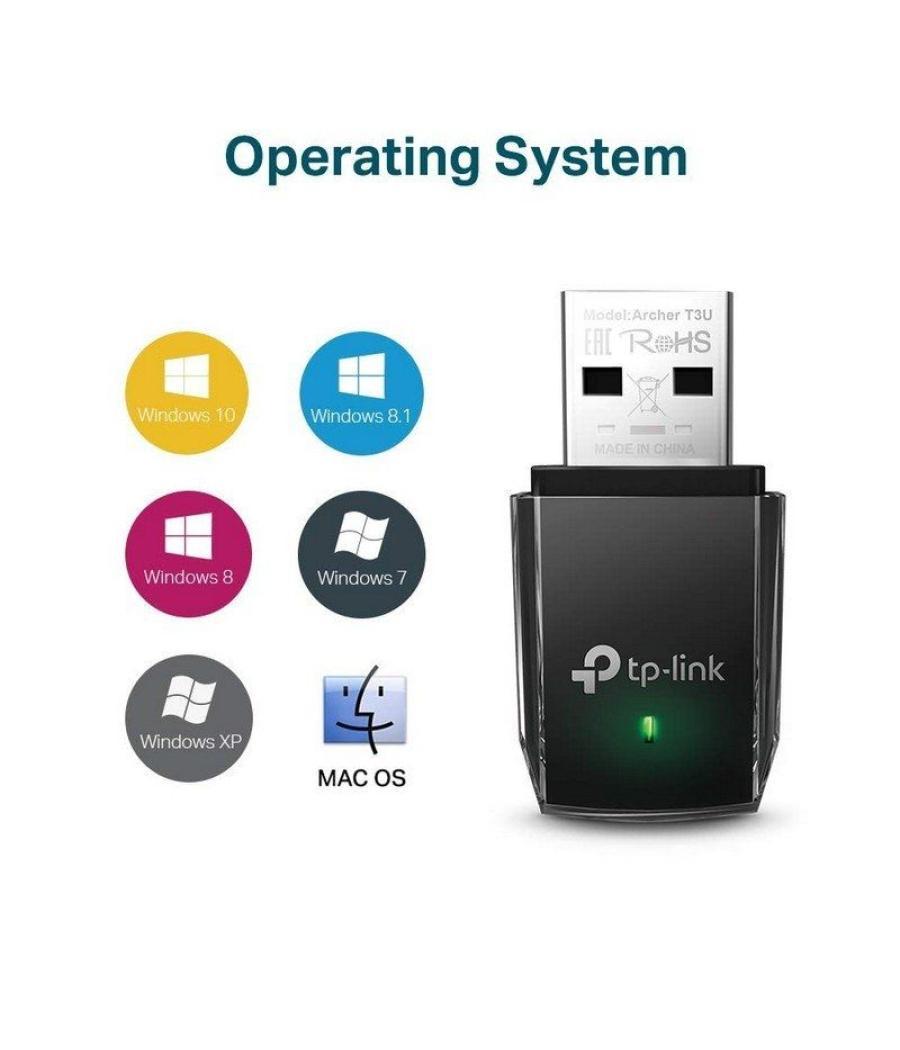 Mini adaptador usb - wifi tp-link archer t3u ac1300/ 1300mbps