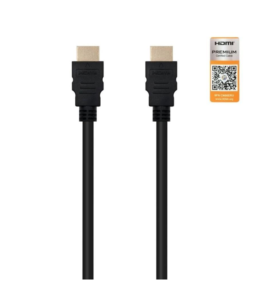 Cable hdmi 2.0 4k nanocable 10.15.3601/ hdmi macho - hdmi macho/ 1m/ certificado/ negro