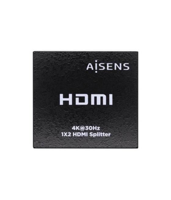 Aisens duplicador hdmi 4k@30hz 1x2 con alimención negro