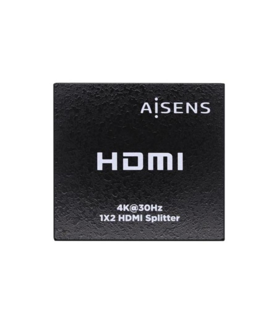 Aisens duplicador hdmi 4k@30hz 1x2 con alimención negro