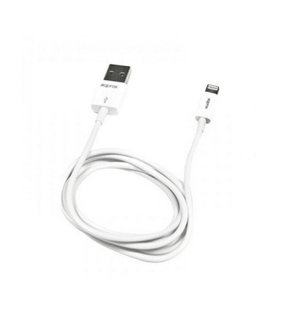 Cable usb(a) 2.0 a micro usb(b) + lightning approx 1m blanc