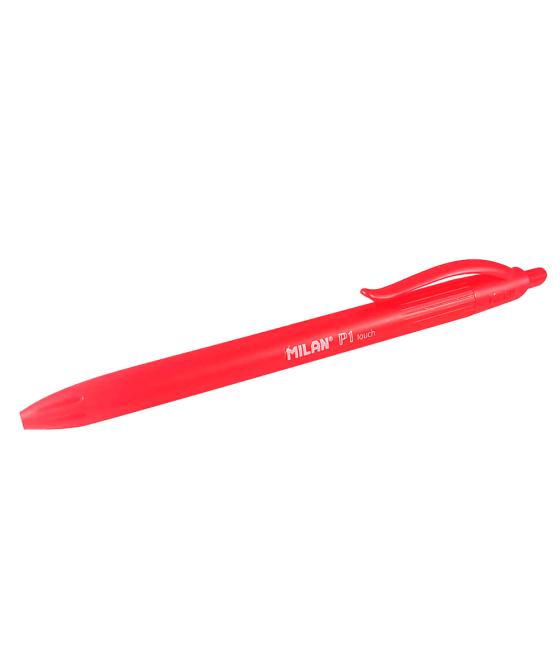 Bolígrafo milan p1 retráctil 1 mm touch rojo