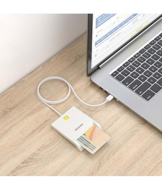Lector de dni y tarjetas aisens ascr-sn07-w/ blanco