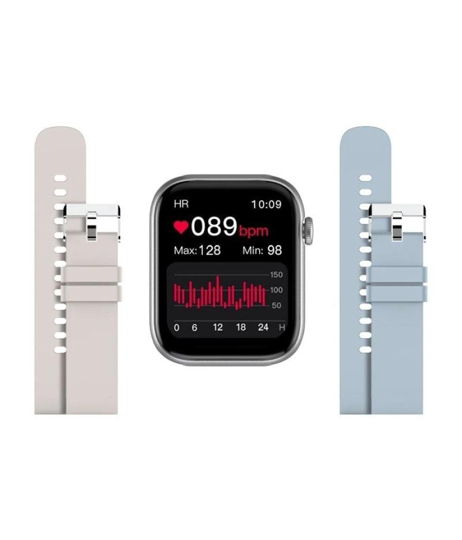 Smartwatch spc smartee duo 9637g/ notificaciones/ frecuencia cardiaca/ incluye correa blanca y azul