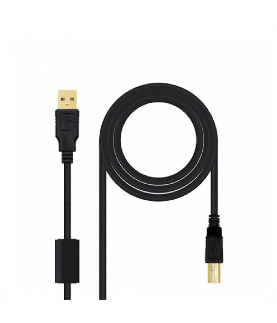 Cable ferrita usb tipo a a usb tipo b nanocable 2m negro macho a macho