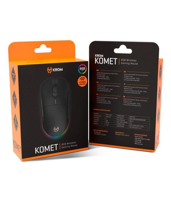 Raton inalambrico gaming krom komet rgb negro