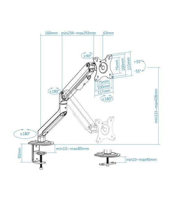 Soporte de mesa tv tooq 17 - 32pulgadas blanco