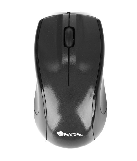 Raton con cable ngs mist - optico - 1000dpi - 2 botones + scroll - ergonomico - usb - negro