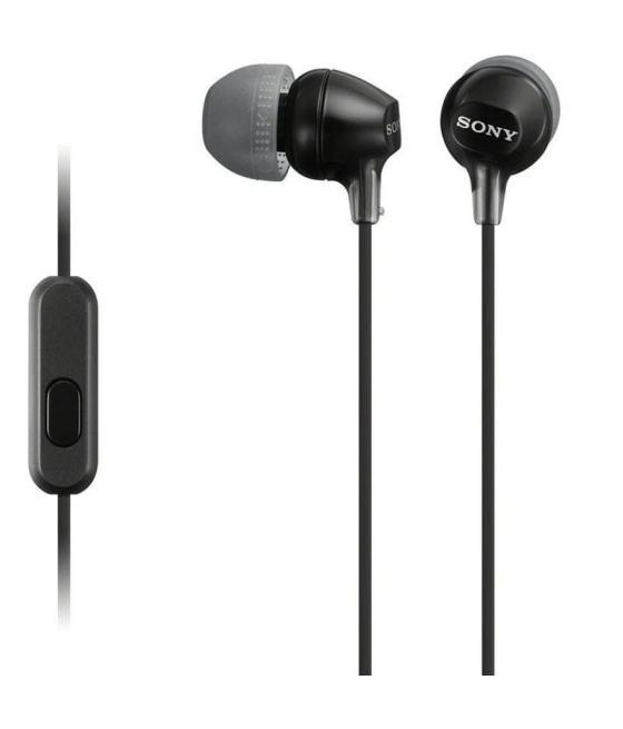 Auriculares intrauditivos sony mdr-ex15ap/ con micrófono/ jack 3.5/ negros