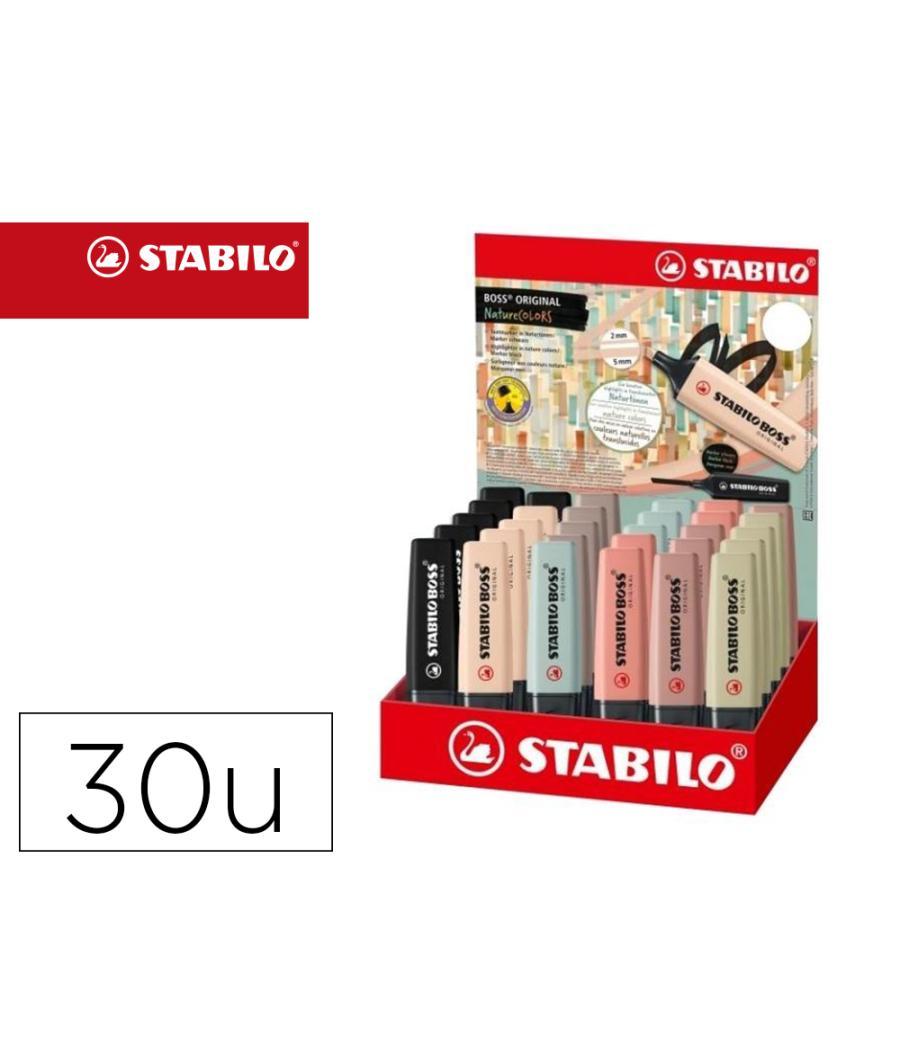 Rotulador stabilo boss pastel fluorescente 70 nature colors expositor de 30 unidades colores surtidos